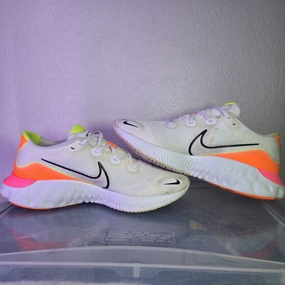 Nike Renew Run Men’s Running Shoes White Orange Volt CK6357-100 Size 11.5 main image 7